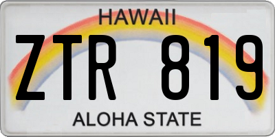 HI license plate ZTR819