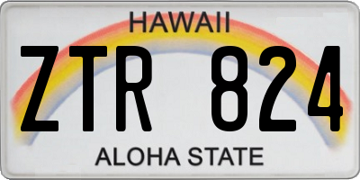 HI license plate ZTR824