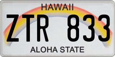 HI license plate ZTR833