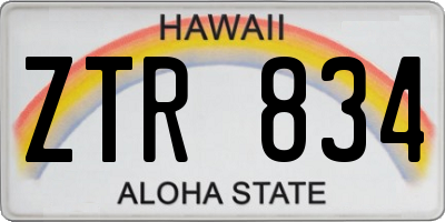 HI license plate ZTR834
