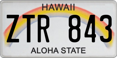 HI license plate ZTR843