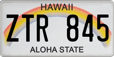 HI license plate ZTR845
