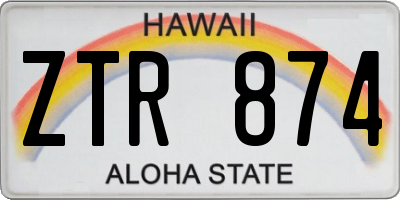 HI license plate ZTR874
