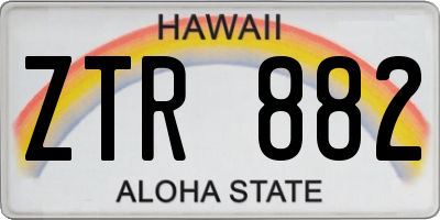 HI license plate ZTR882