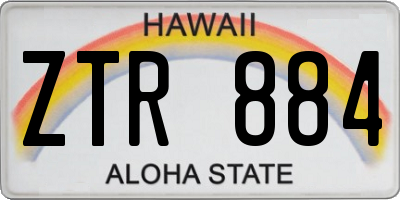 HI license plate ZTR884
