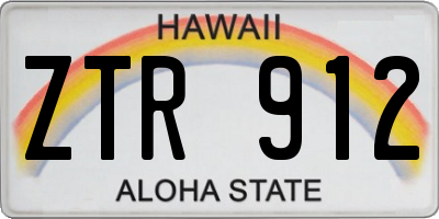 HI license plate ZTR912