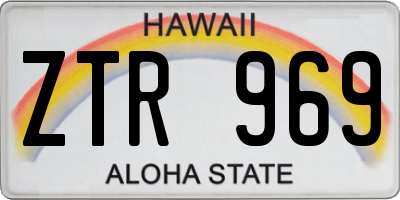 HI license plate ZTR969