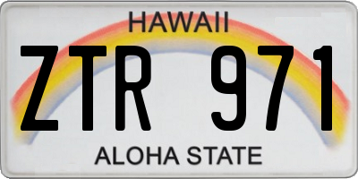 HI license plate ZTR971