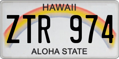 HI license plate ZTR974