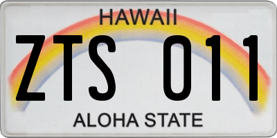 HI license plate ZTS011