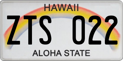 HI license plate ZTS022