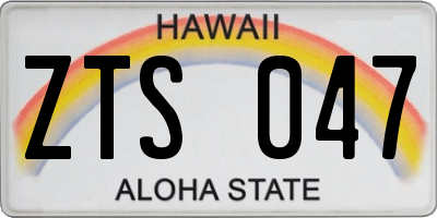 HI license plate ZTS047