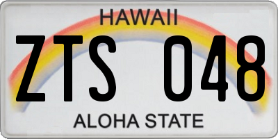 HI license plate ZTS048