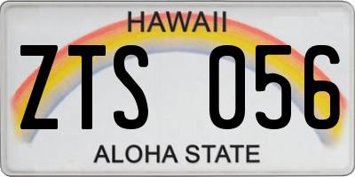 HI license plate ZTS056