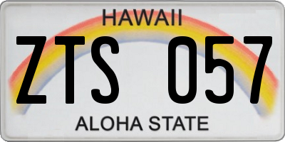 HI license plate ZTS057