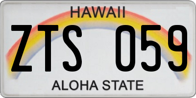 HI license plate ZTS059