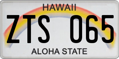 HI license plate ZTS065