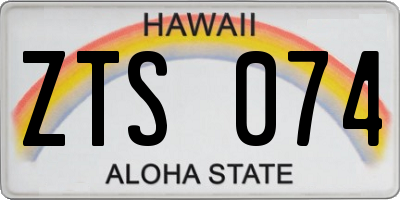 HI license plate ZTS074