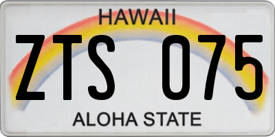 HI license plate ZTS075