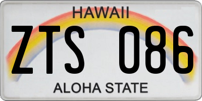 HI license plate ZTS086