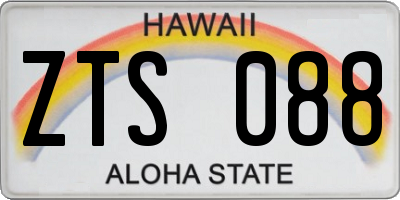 HI license plate ZTS088