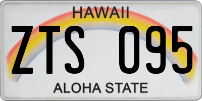 HI license plate ZTS095