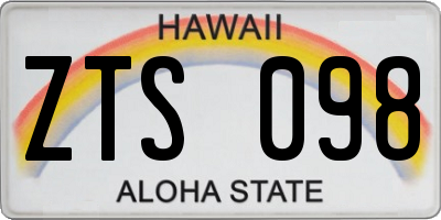 HI license plate ZTS098