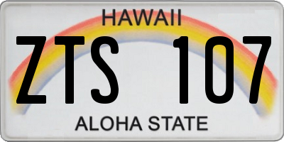 HI license plate ZTS107