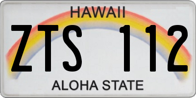 HI license plate ZTS112