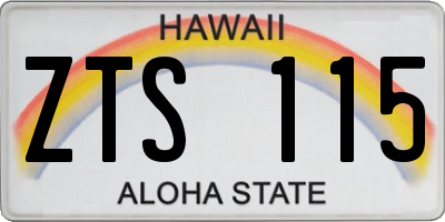 HI license plate ZTS115