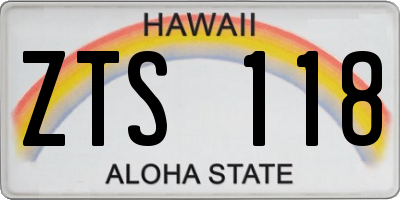 HI license plate ZTS118