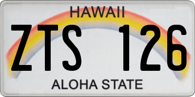 HI license plate ZTS126