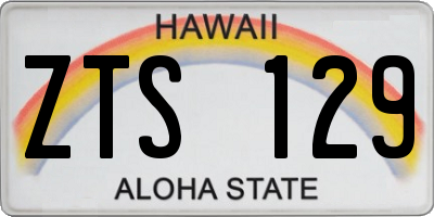 HI license plate ZTS129