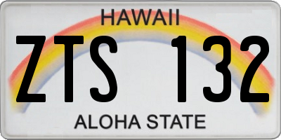 HI license plate ZTS132