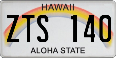 HI license plate ZTS140