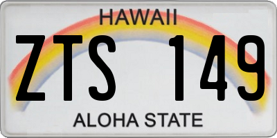 HI license plate ZTS149
