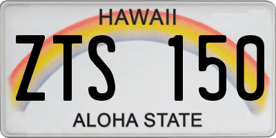 HI license plate ZTS150
