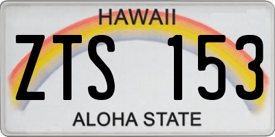 HI license plate ZTS153