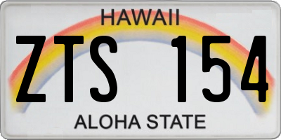 HI license plate ZTS154