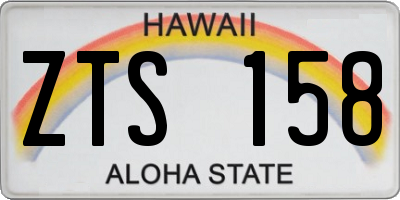 HI license plate ZTS158