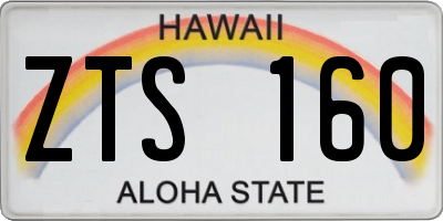 HI license plate ZTS160