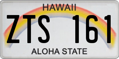 HI license plate ZTS161