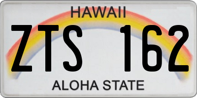 HI license plate ZTS162