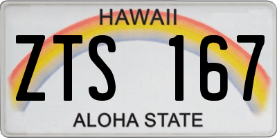 HI license plate ZTS167