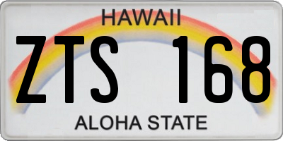 HI license plate ZTS168
