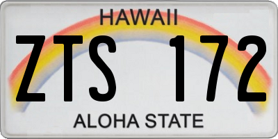 HI license plate ZTS172