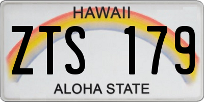 HI license plate ZTS179