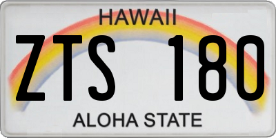 HI license plate ZTS180