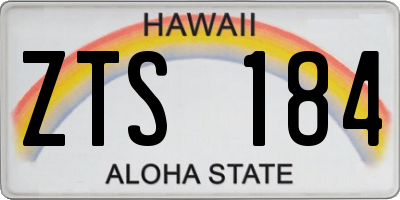 HI license plate ZTS184