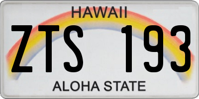 HI license plate ZTS193